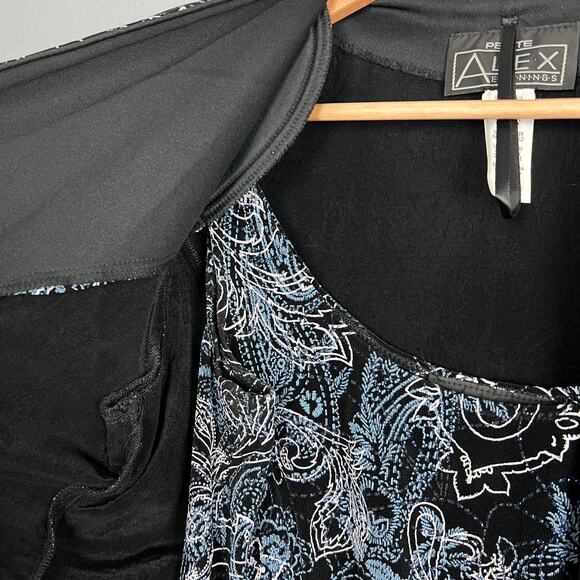 Alex Evenings Womens MP Petite‎ 2pc Set Paisley Formal Cocktail Party Glam Top - Picture 5 of 11